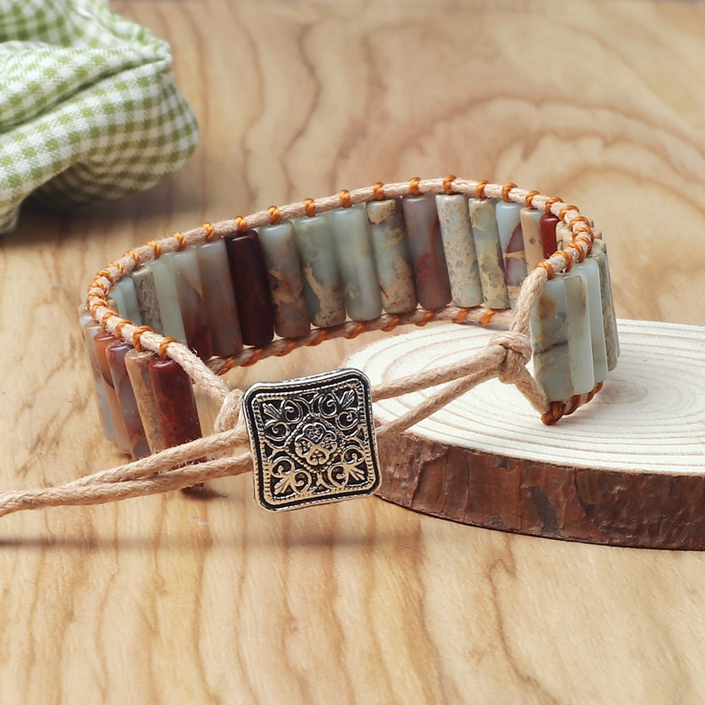 Bohemian Cylinder Emperor Stone Bracelet Vintage