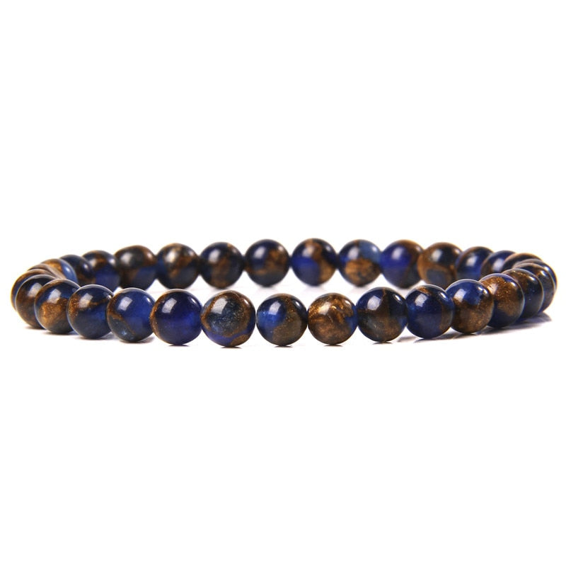 Natural Stone Blue 6MM Beads Bracelets For Women