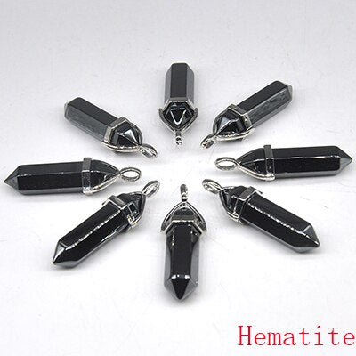 Natural Stone Hexagonal Quartz Pendulum Column Crystal