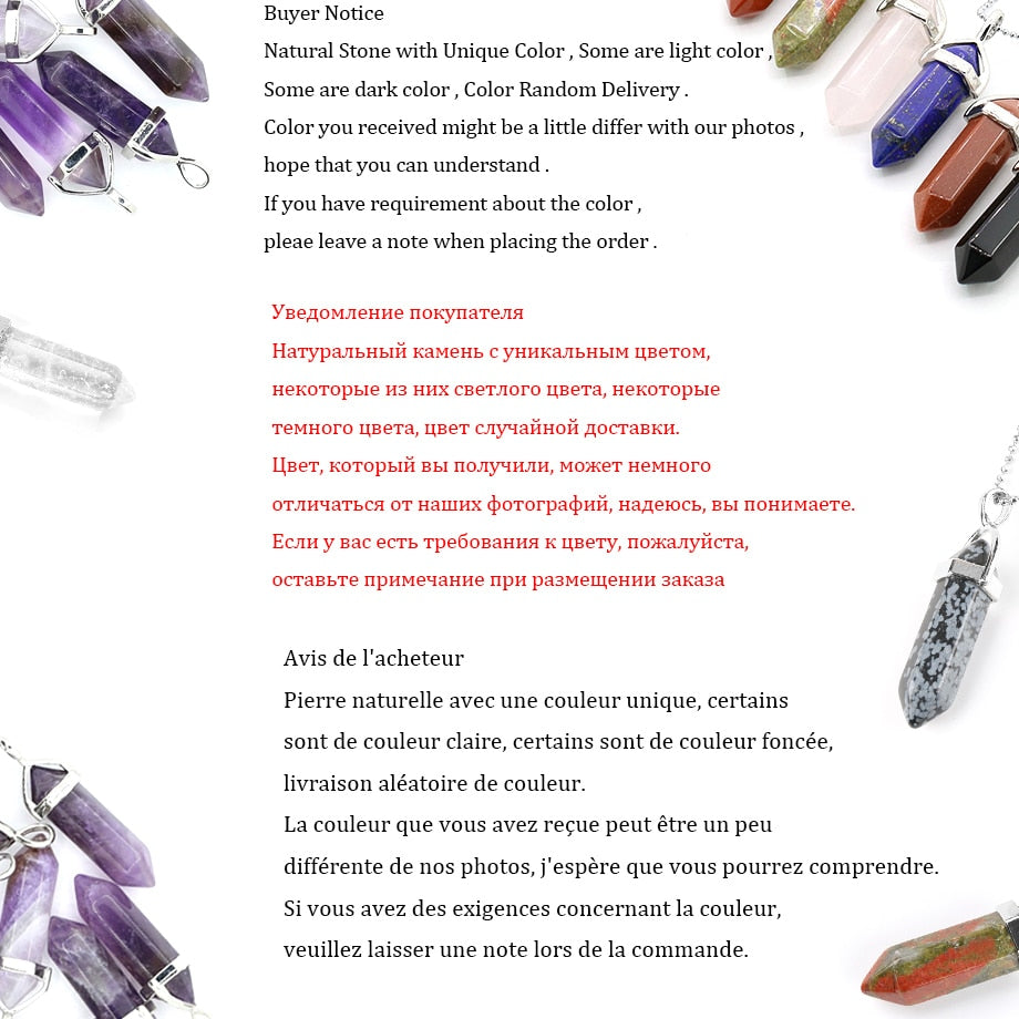 Raw Pink Purple Gem Crystals Necklace Hexagonal