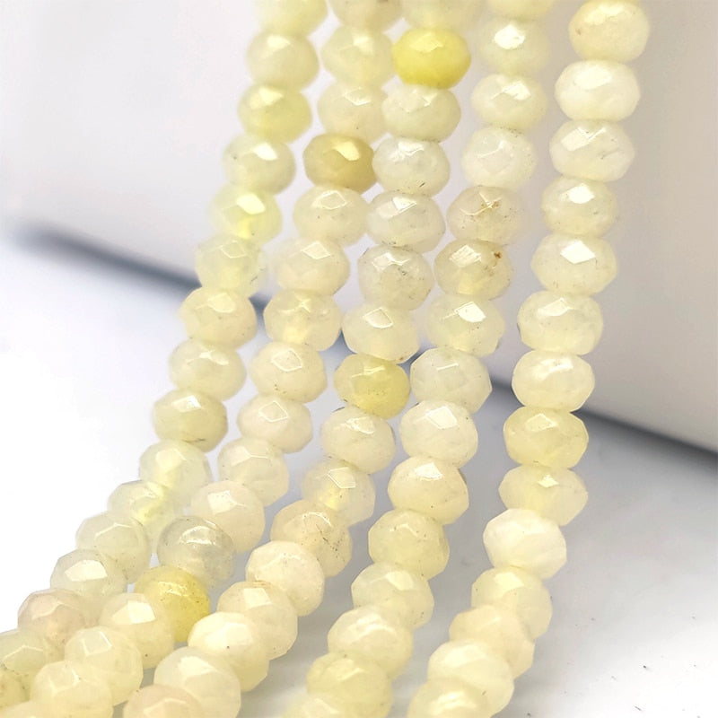 2-4mm Natural Stone Jades Faceted Flat Spacer