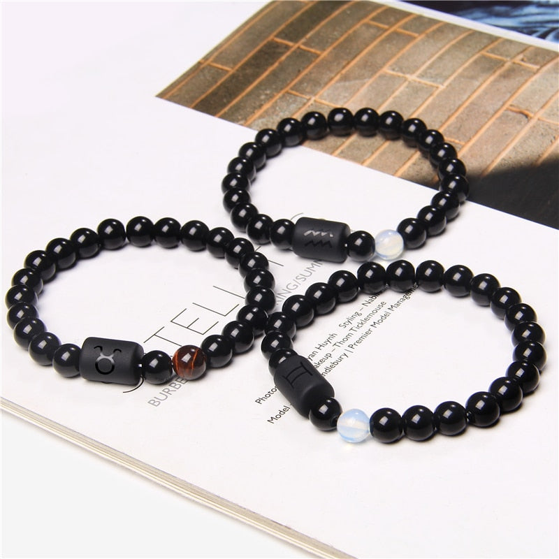 12 Zodiac Signs Couples Bracelet Natural Stone