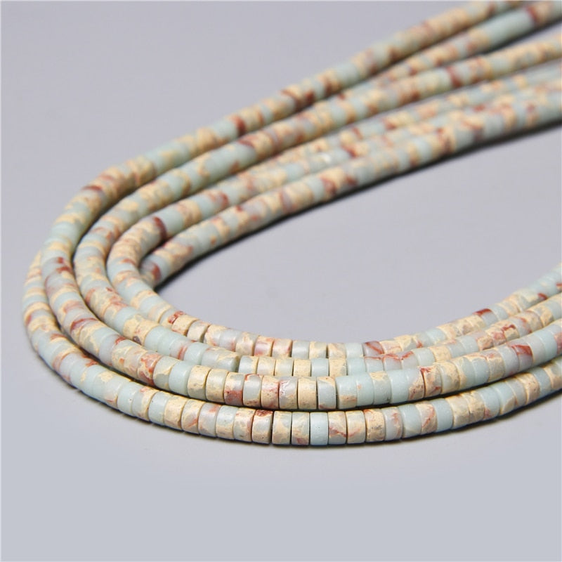 Natural Flat Disc Round Stone Crystal Jades Spacer Beads