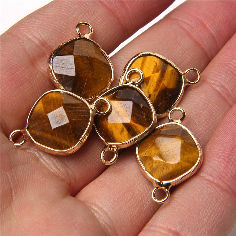 Natural Stone Connector Pendant Agated Quartzs