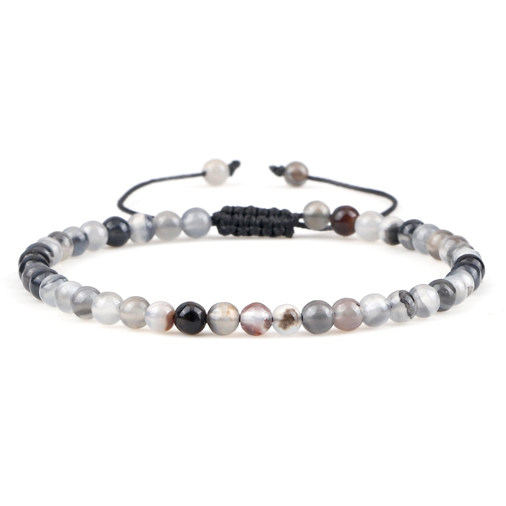 Mini Beads Bracelets for Women Men Round Agates