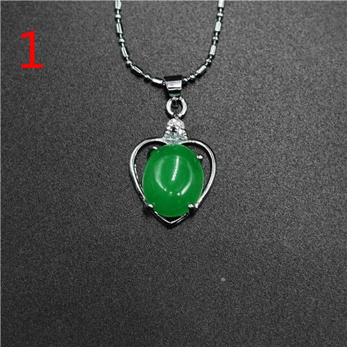 Natural Green Hetian Jade Pendant 925 Silver