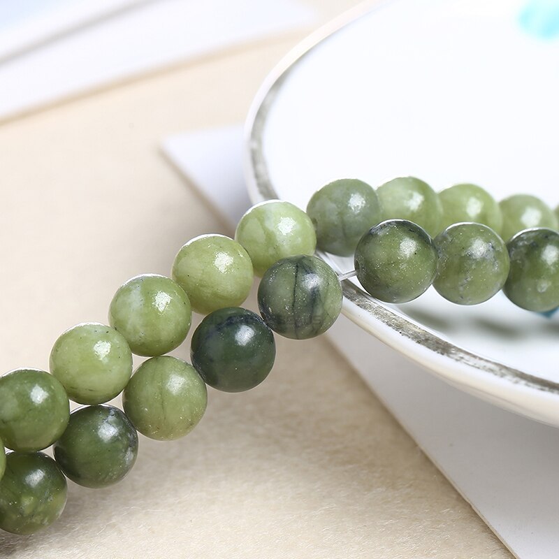 Natural Stone Beads Smooth Natural Southern Jade