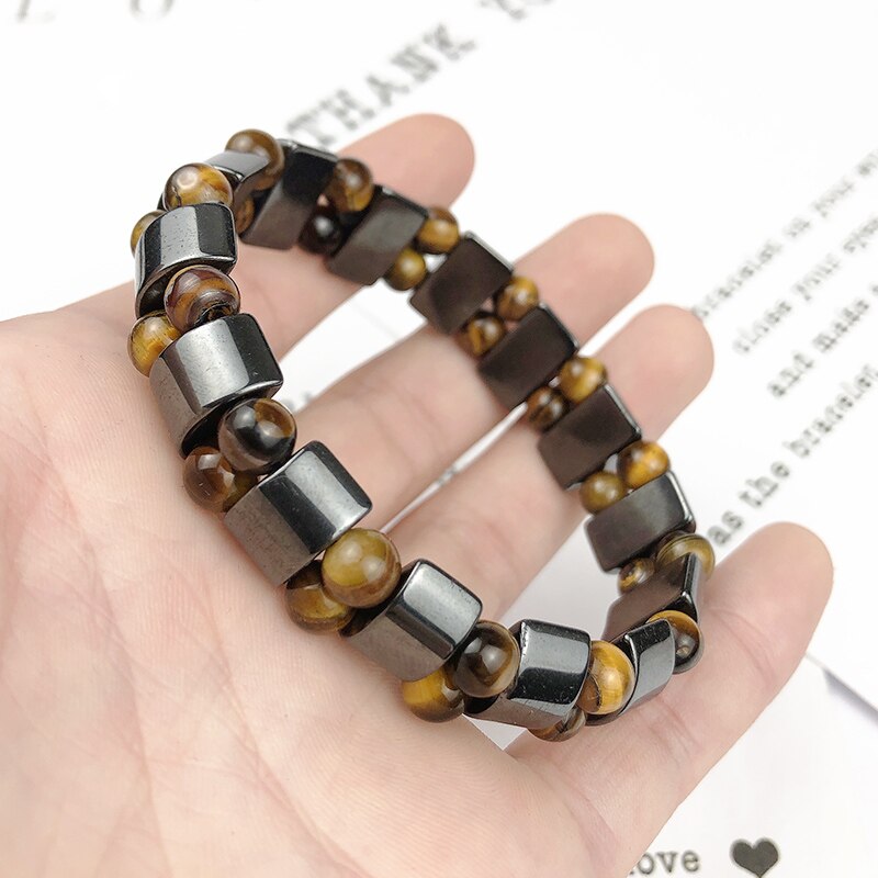 Tiger's Eye Hematite Charm Bracelets Men