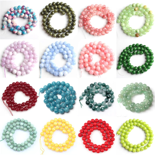 Natural Gems Jades Stone Beads Multicolor Chalcedonies