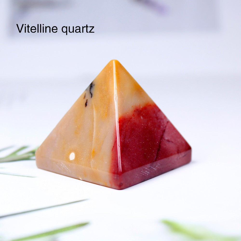 Natural Crystal Pyramid Healing Crystal Crafts Rose