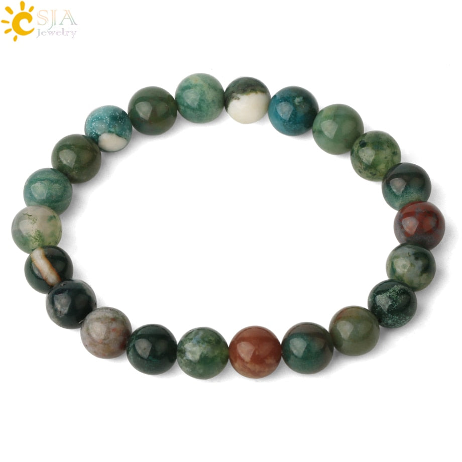 Natural Stones Strand Bracelets Single Color