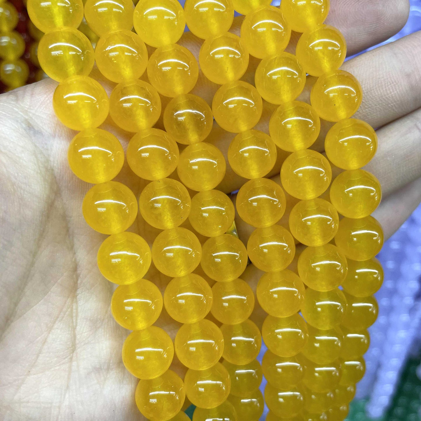 Natural Stone Round Colorful Jades Agates Loose Spacer