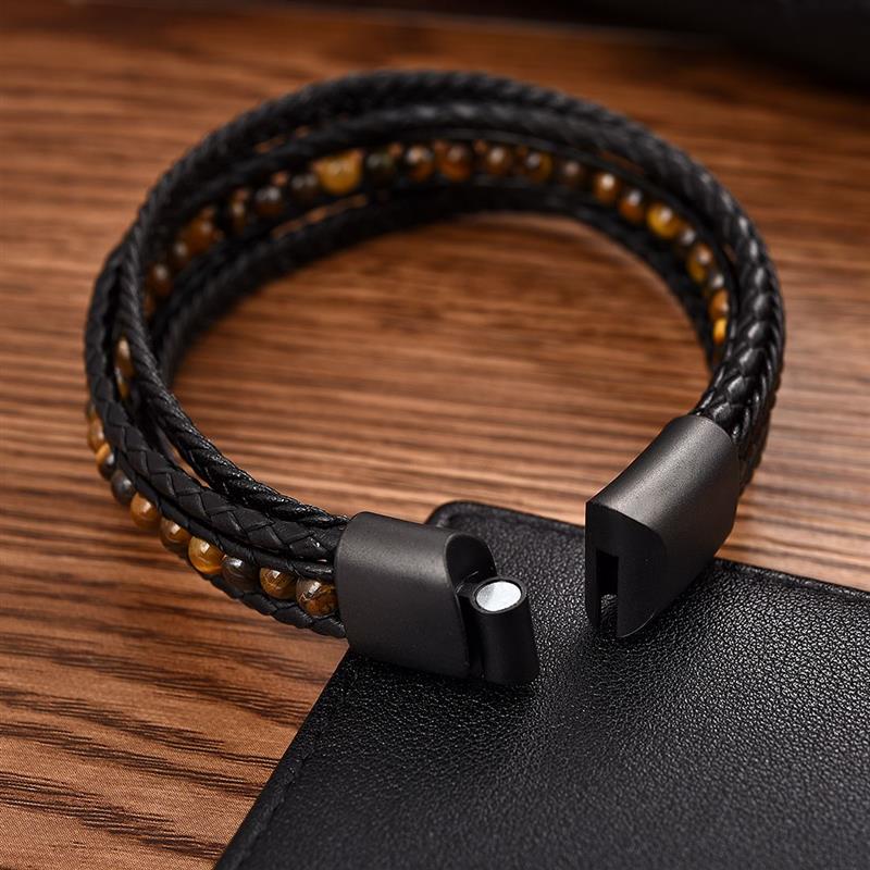 Fashion Natural Stone Beads Men Bracelet Multilayer