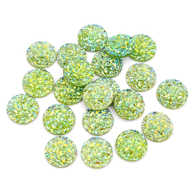 Fashion Mix Colors Natural Stone Convex Flat back