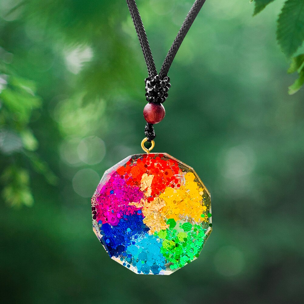 Orgonite Sri Yantra 7 Chakra Energy Necklace
