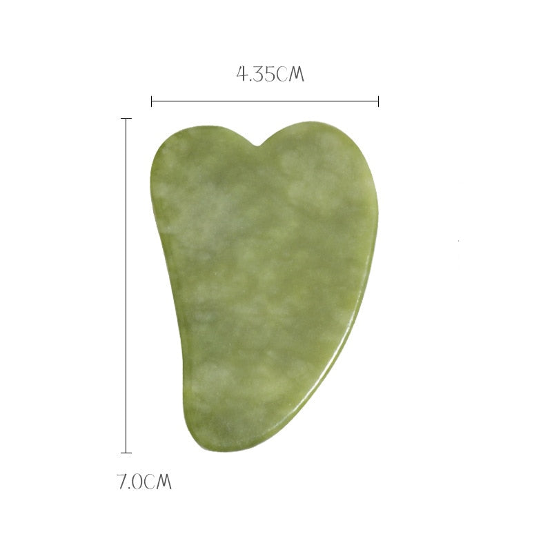 Green Jade Gua Sha Natural Stone Smooth Cold