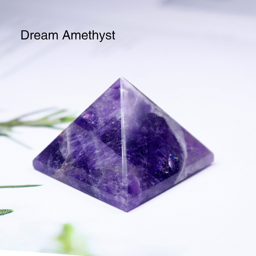 Natural Crystal Pyramid Healing Crystal Crafts Rose