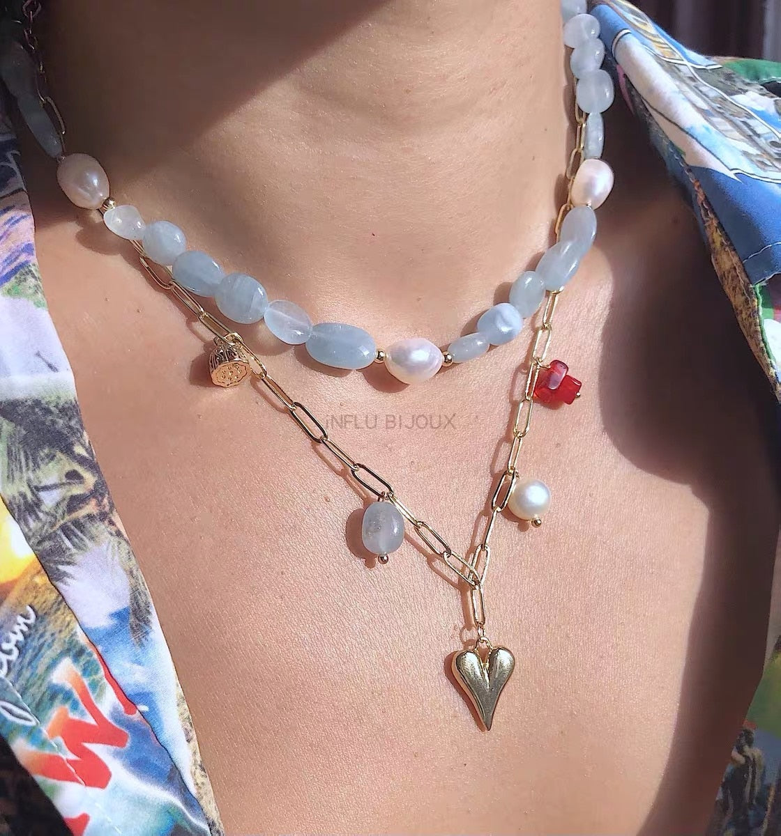 Bohemian Sapphire natural semi-precious stone necklace