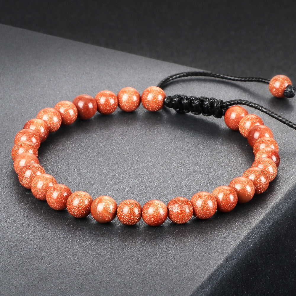 Natural Sandstone Bracelet Bangle Blue Green Goldstone