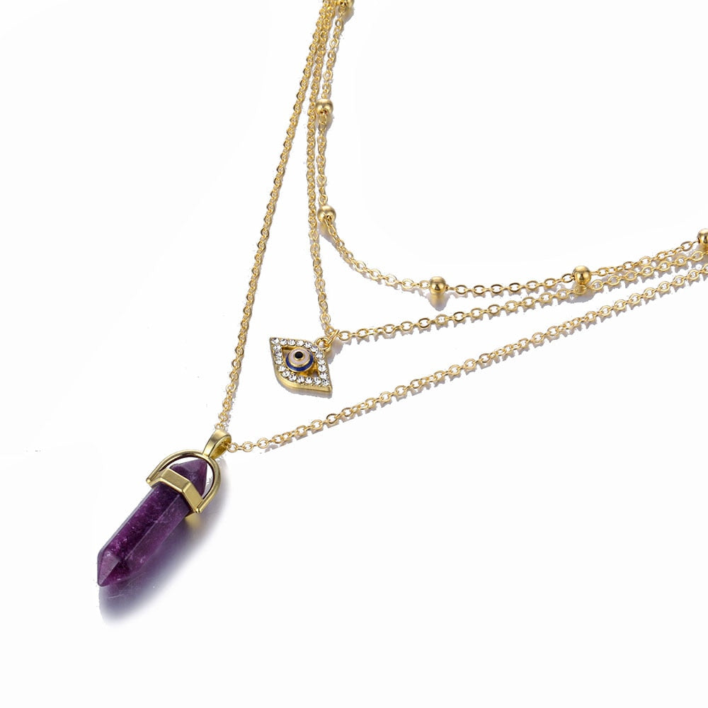 FNIO Crystal Pendant Necklace For Women