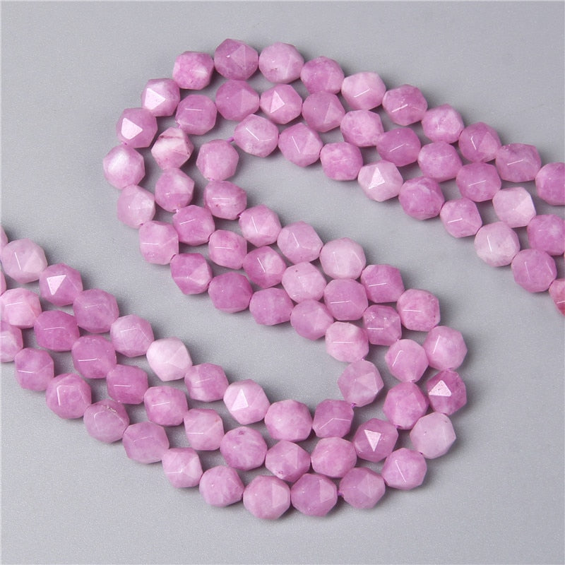 8mm Natural Faceted Light Purple Angelite Jades