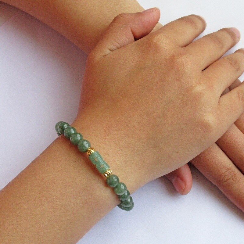 Customized Natural Jade Emerald 6mm Oil Green Bead