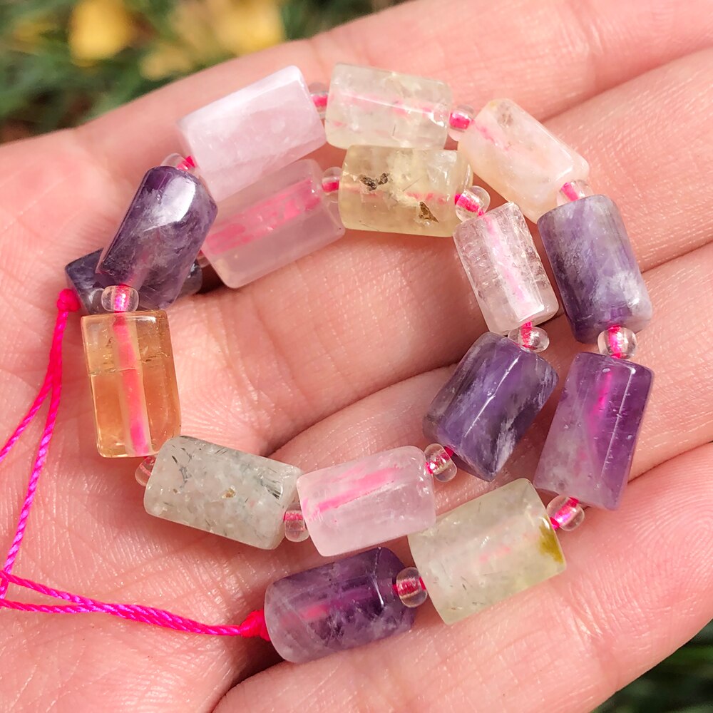 Aquamarines Jades Stone Cylinder Loose Beads