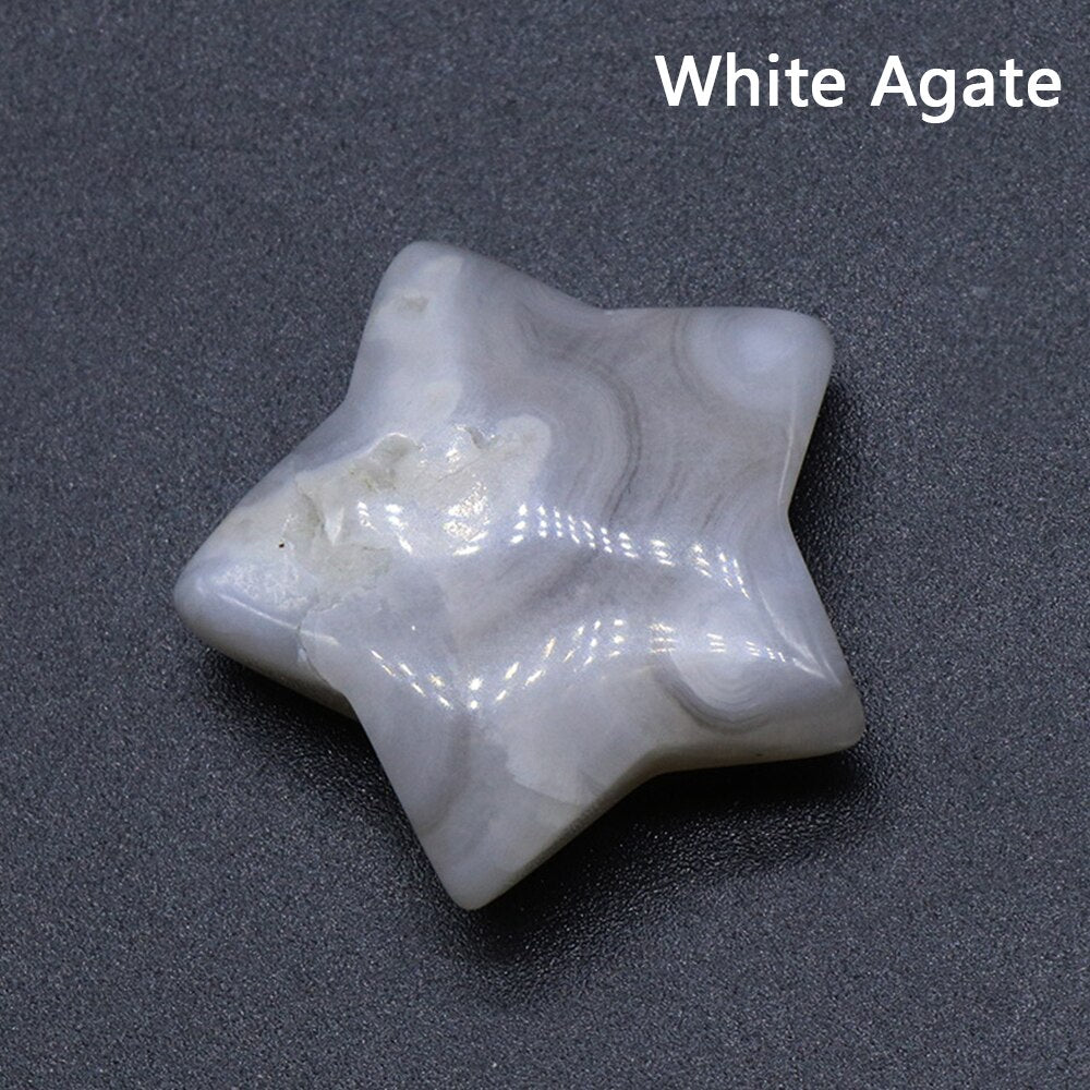 Pentagram Statue Rose Quartz Amethyst Healing Crystal