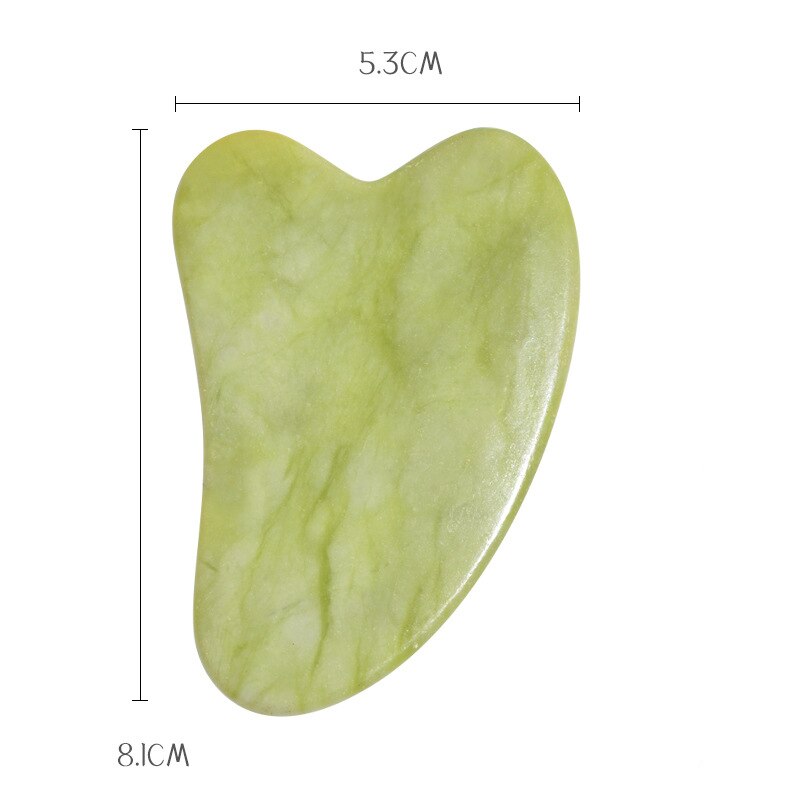 Green Jade Gua Sha Natural Stone Smooth Cold