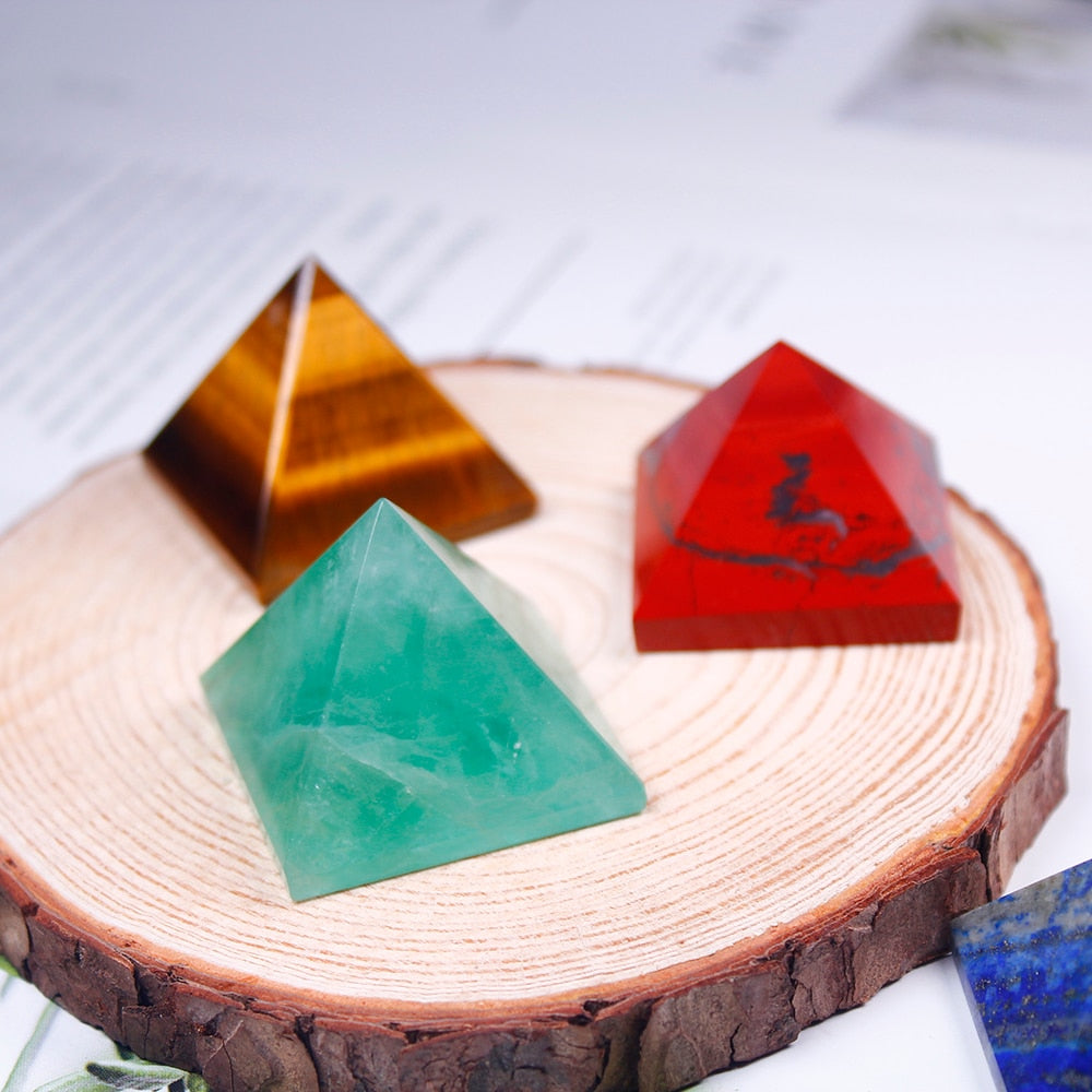 Natural Crystal Pyramid Healing Crystal Crafts Rose