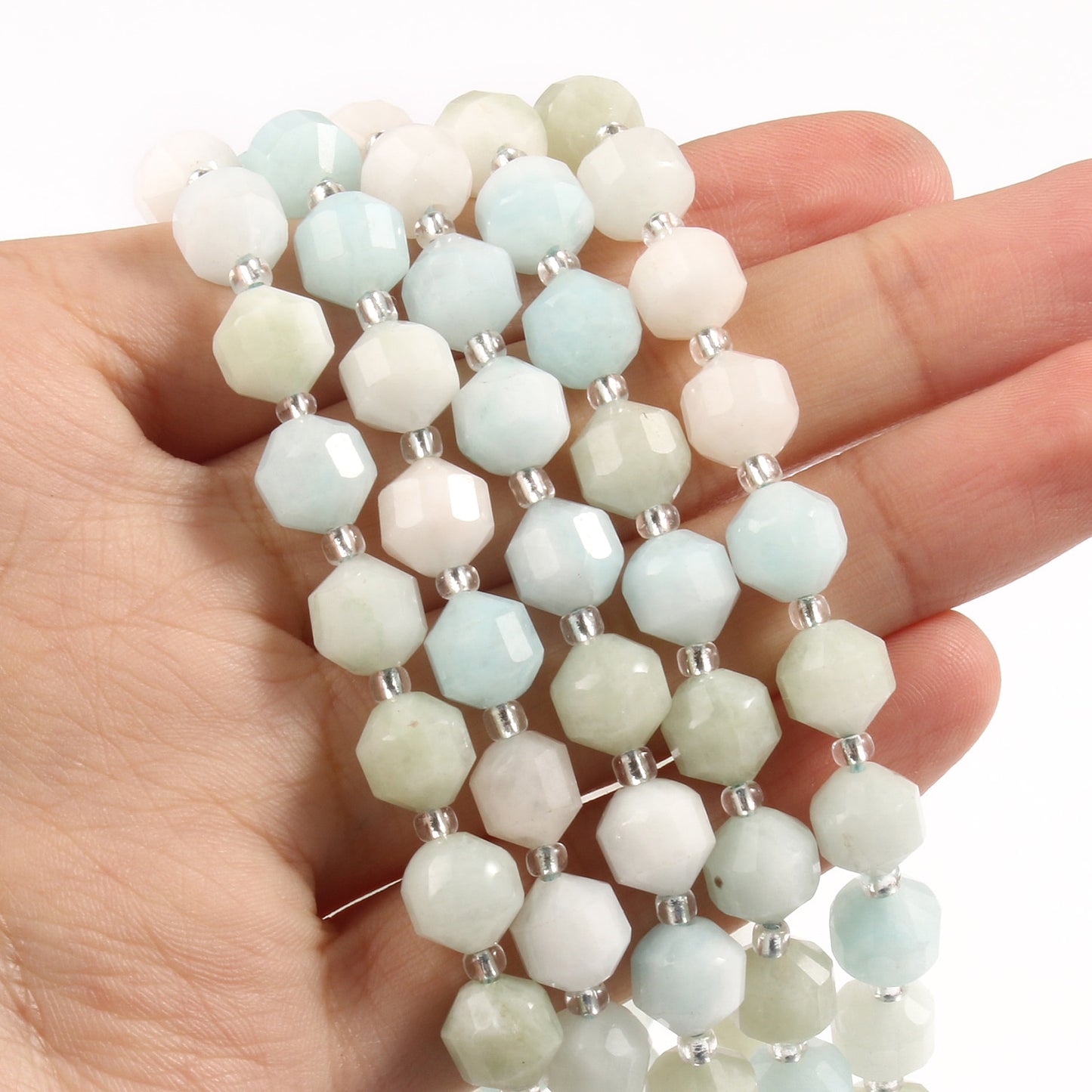 Natural Stone Beads Jades Crystal Faceted Sharp