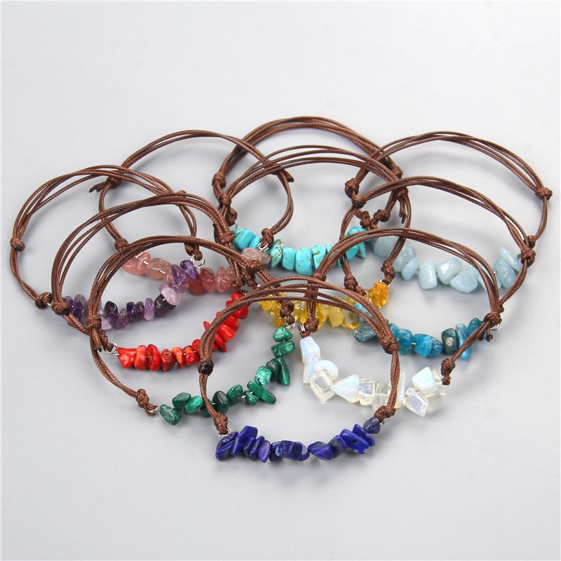 Irregular Natural Crystals Chakras Stone Bracelet