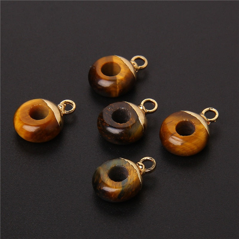 Big Hole Round Stone Beads Charms Jades