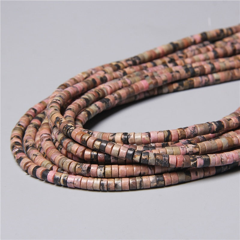 Natural Flat Disc Round Stone Crystal Jades Spacer Beads