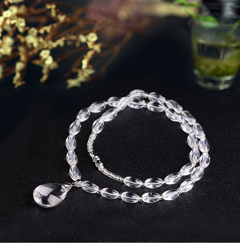 Natural fresh water pearl natural stone necklace