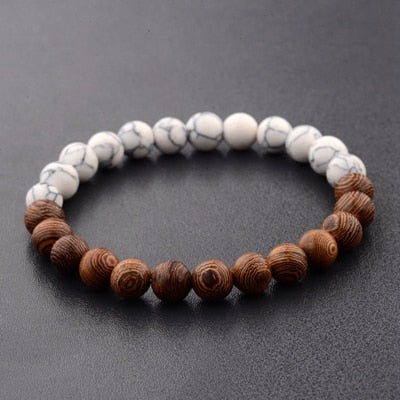 Lava Stone Men Bracelet Natural Moonstone Bead