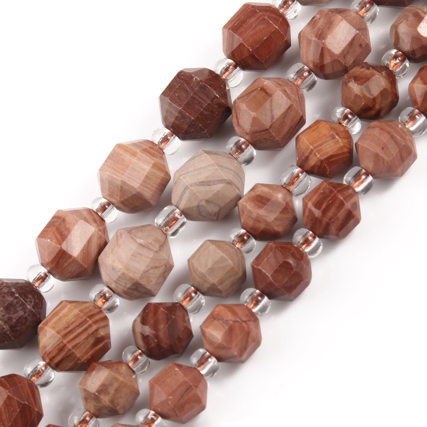 Natural Stone Beads Jades Crystal Faceted Sharp