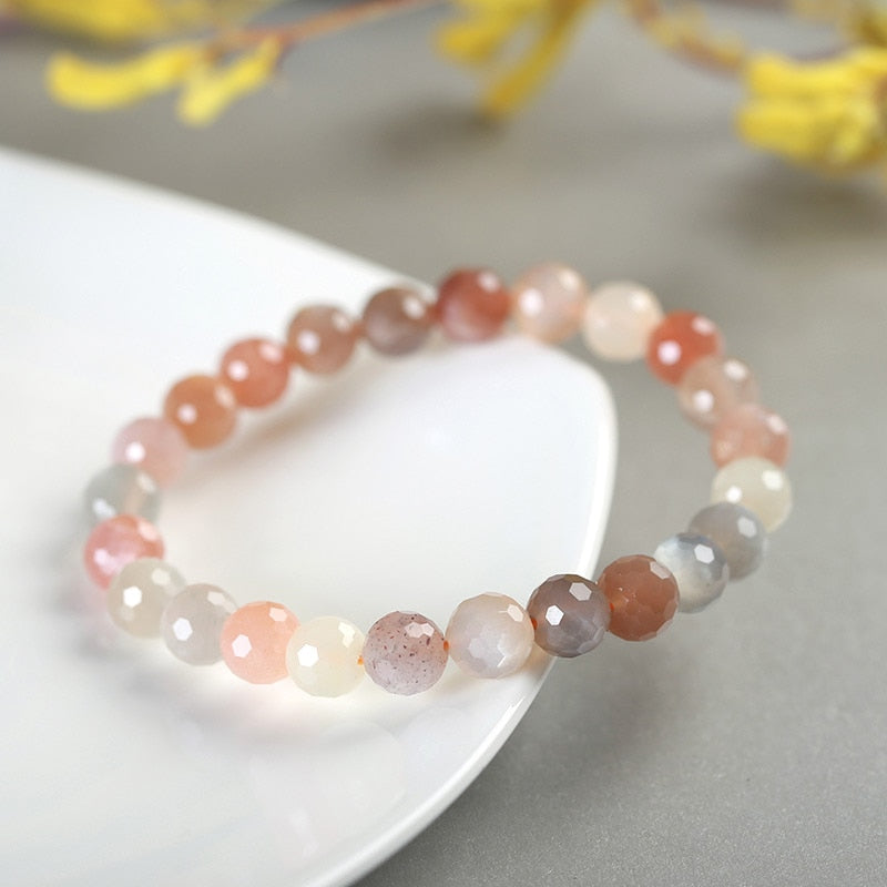 Colorful Moonstone Beads Bracelets Women Elegant