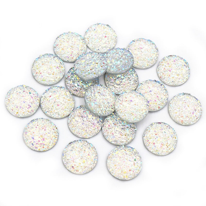 Fashion Mix Colors Natural Stone Convex Flat back