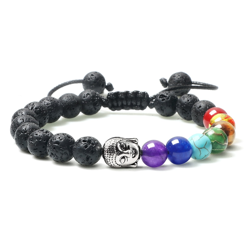 Natural Volcanic Rock Stone Men Bracelets
