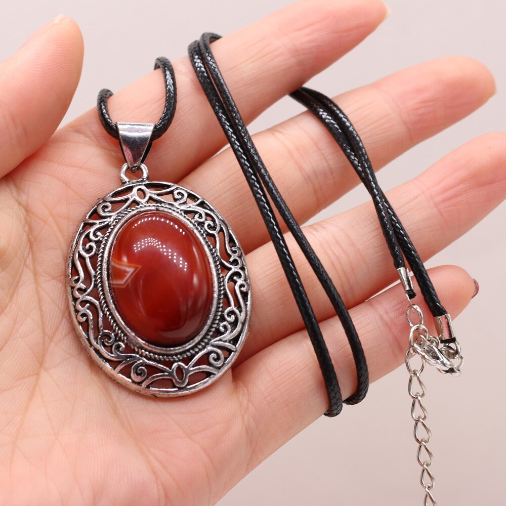 Natural Stone Necklace Water Drop Crystal