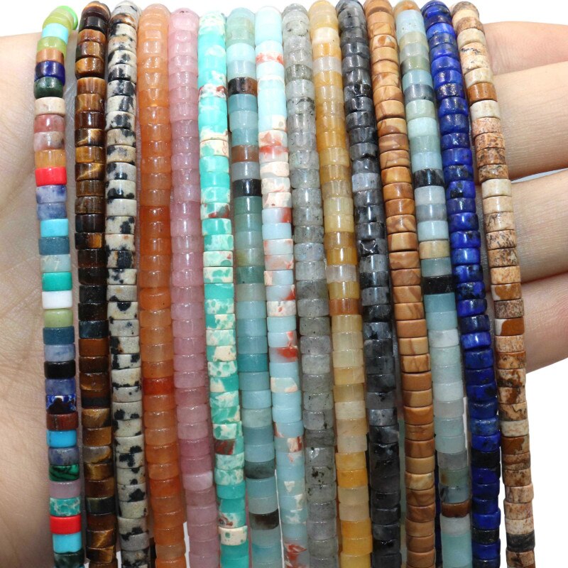 Turquoises Agates Jades Spacer Flat Round Natural Stone