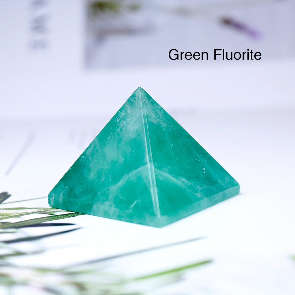 Natural Crystal Pyramid Healing Crystal Crafts Rose