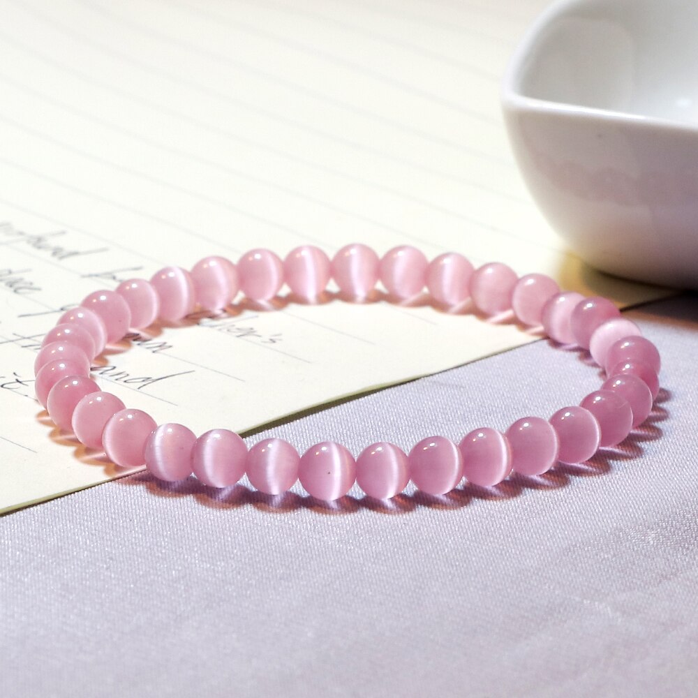 Opal Beads Bracelets Smooth Cat Eye Quartz Chakra