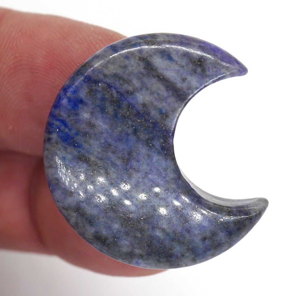 Moon Shaped Statue Natural Crystal Stone Colorful