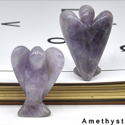 Lucky Angel Figurine Natural Stone And Crystals