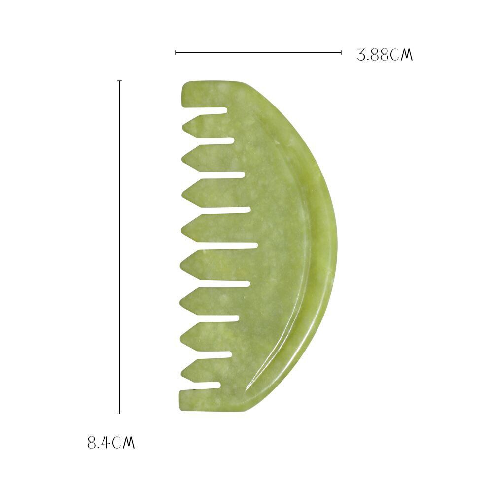 Green Jade Gua Sha Natural Stone Smooth Cold