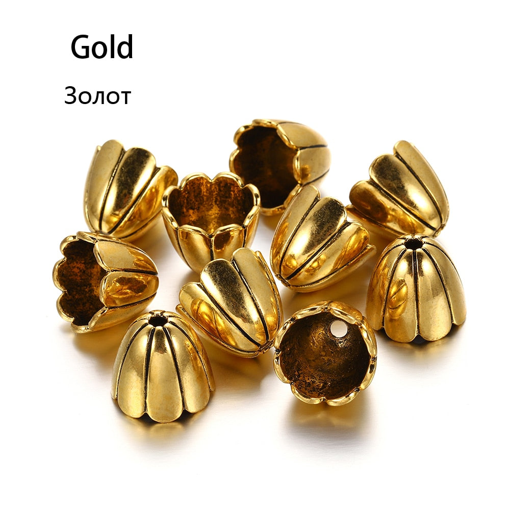 Hollow Flower Beads Caps Various Shapes