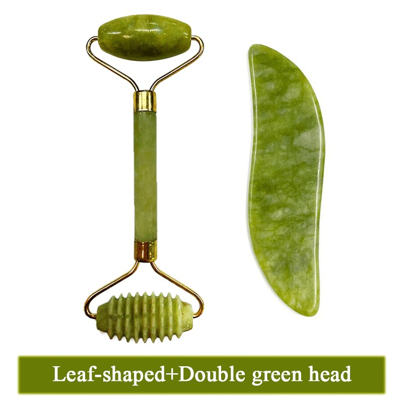 2pieces Face Massager Natural Jade Stone Set