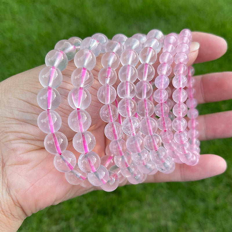 JD Natural Smooth Rose Quartz Women Bracelets